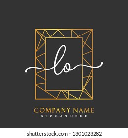 LO Initial Handwriting logo template vector