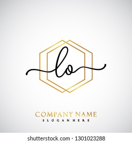 LO Initial Handwriting logo template vector