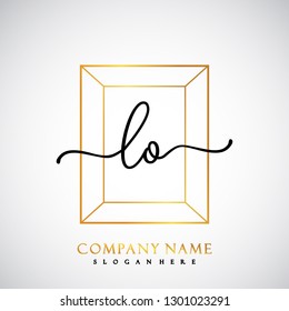 LO Initial Handwriting logo template vector