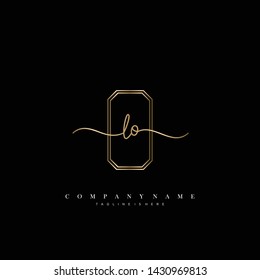 LO initial handwriting logo template vector