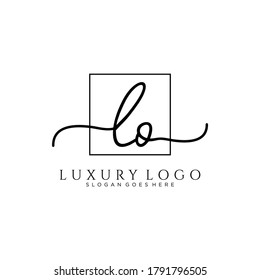 LO Initial handwriting logo template vector