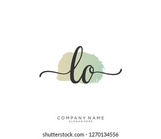 LO Initial handwriting logo vector 