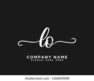 LO Initial Handwriting Logo Vector