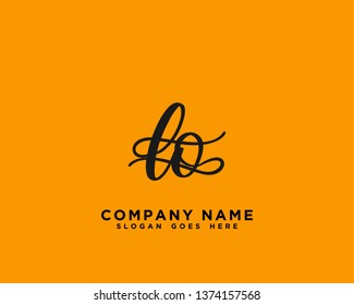 LO Initial Handwriting Logo Vector