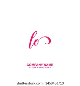 LO Initial handwriting logo vector