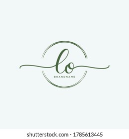 LO Initial handwriting logo vector