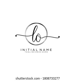 LO Initial handwriting logo vector