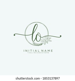 LO Initial handwriting logo vector