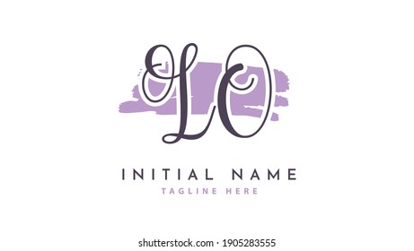 LO Initial handwriting logo vector