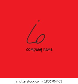 lo initial isolated red graphic creative branding draw art element for identity
