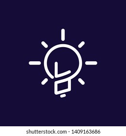 LO Initial Letter with creative bulb Logo vector