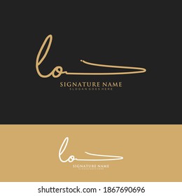 LO Initial letter handwriting and signature logo.