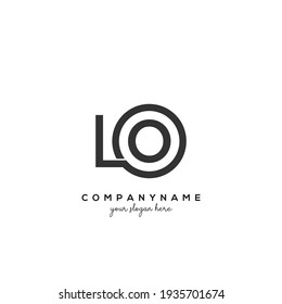 LO Initial letter logo inside circle shape inside rounded black monogram