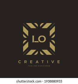 LO Initial letter luxury ornament monogram logo template vector.