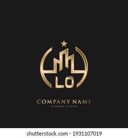 LO Initial Letter Real Estate Luxury house Logo Vector art for Business, Building, Architecture