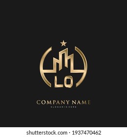 LO Initial Letter Real Estate Luxury house Logo Vector art for Business, Building, Architecture