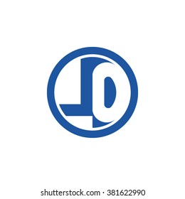 LO initial letters circle business logo blue
