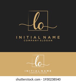 LO Initial letters, handwriting signature logo.