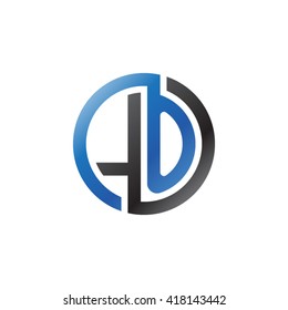 LO initial letters looping linked circle logo blue black