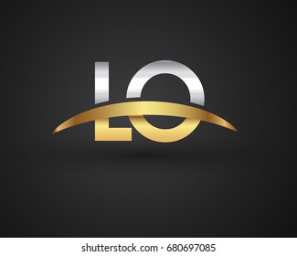 LO initial logo company name colored gold and silver swoosh design. vector logo for business and company identity.
