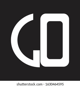 LO Initial Logo design Monogram Isolated on black and white