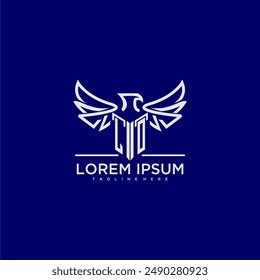 LO initial monogram for business logo with eagle image