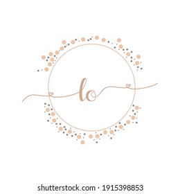 LO Initial monogram handwriting luxury illustration