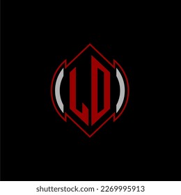 LO initial monogram logo for gaming with Gemoteric line shape style design on isolated background
