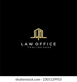 LO initial monogram logo for law office with home office design image