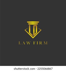 LO initial monogram logo for lawfirm with creative polygon design