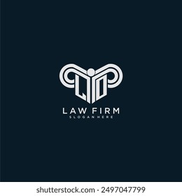 LO initial monogram logo lawfirm with pillar design