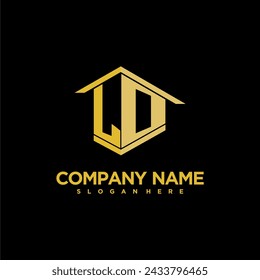 LO initial monogram logo for real estate with creative building style design