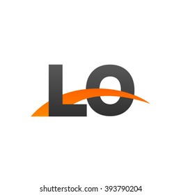LO initial overlapping swoosh letter logo black orange