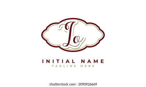 Lo Initials, handwriting logo vector