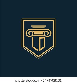 LO Initials Law Firm Logo Lawyer logo with creative law element