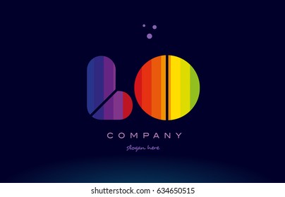 lo l o alphabet letter colorful creative colors text dots creative company logo vector icon design template