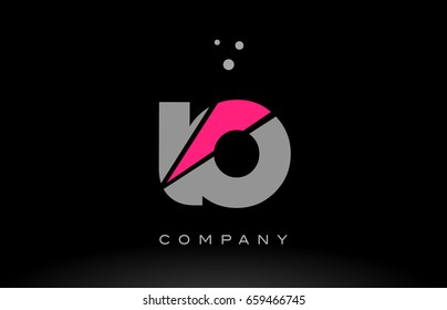 lo l o alphabet letter logo pink grey black creative company vector icon design template