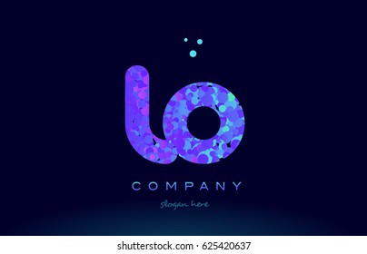 lo l o alphabet pink blue bubble circle dots creative letter company logo vector icon design template