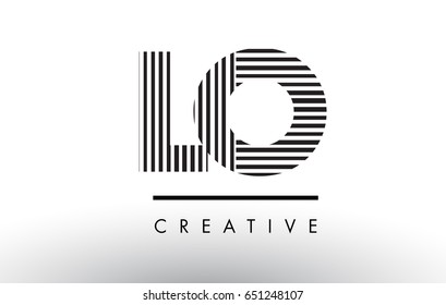 LO L O Black and White Letter Logo Design with Vertical and Horizontal Lines.