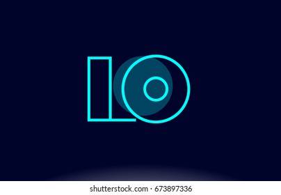 lo l o blue line circle letter logo alphabet creative company vector icon design template