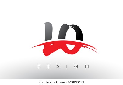 LO L O Brush Logo Letters Design with Red and Black Colors and Brush Letter Concept.