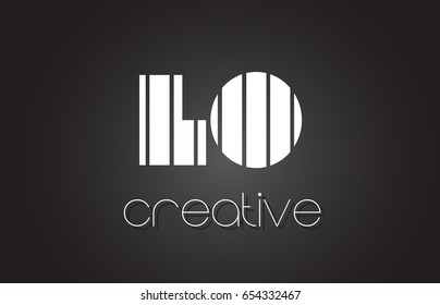 LO L O Creative Letter Logo Design With White and Black Lines.