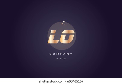 lo l o  gold yellow golden metal metallic bold luxury product modern creative gradient alphabet company logo design vector icon template