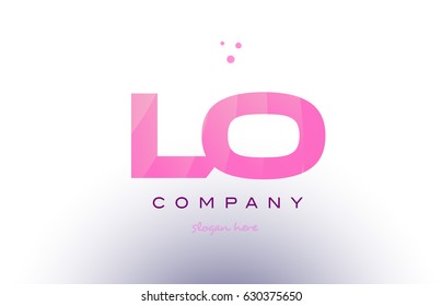 lo l o letter alphabet text pink purple dots creative company logo vector icon design template
