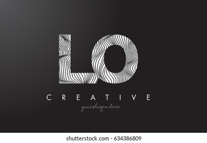 LO L O Letter Logo with Zebra Lines Texture Design Vector Illustration.