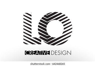 LO L O Lines Letter Design with Creative Elegant Zebra Vector Illustration.