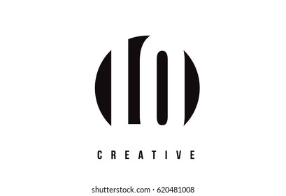LO L O White Letter Logo Design with Circle Background Vector Illustration Template.
