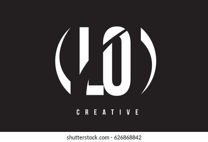 LO L O White Letter Logo Design with White Background Vector Illustration Template.