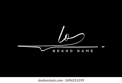 LO letter beauty handwriting vector logo. 
