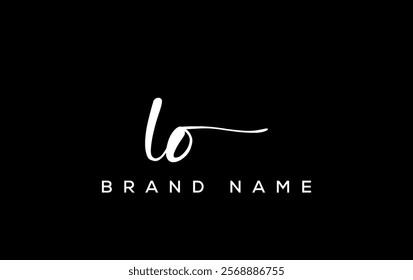 LO letter beauty handwriting vector logo. 